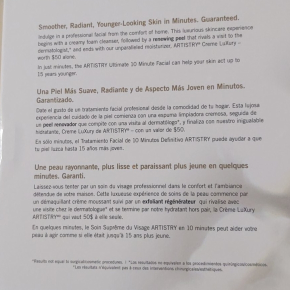 NIB Artistry Ultimate 10 minute Facial - Picture 3 of 4